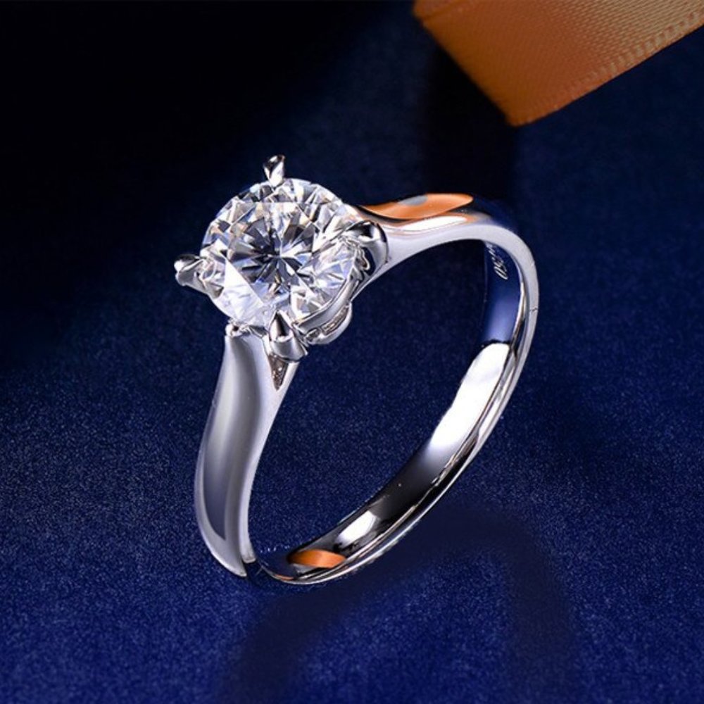 1.3-2Ct Luxury Solitaire Diamond Ring 18K White Gold